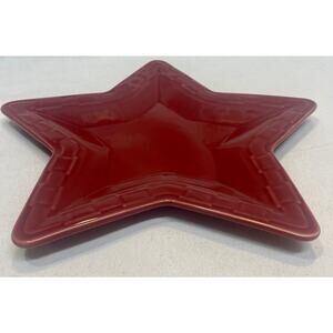 Longaberger Pottery Tray Dish Star Shaped Paprika 10"x .75" Made in the USA-RARE